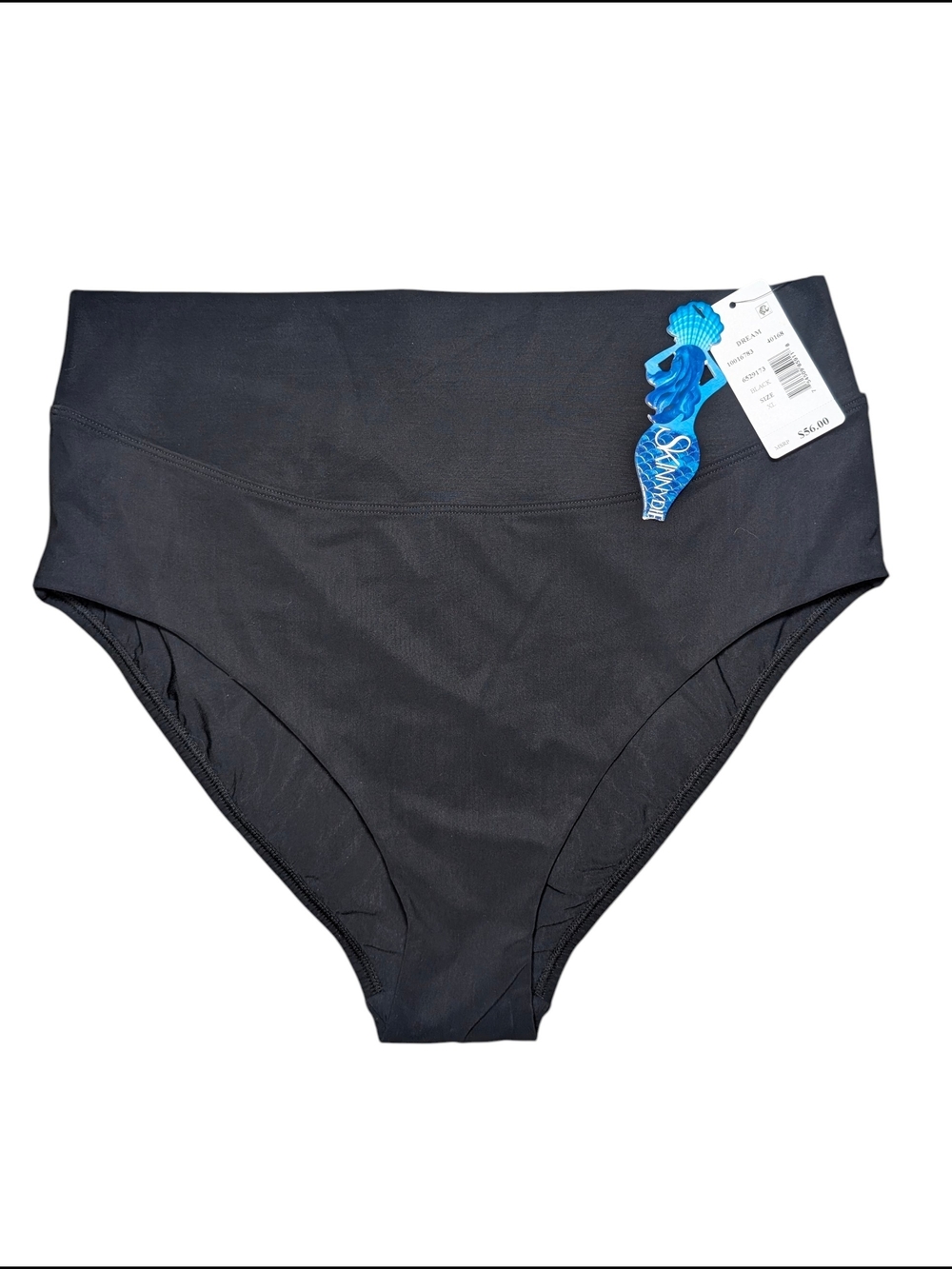 NWT Skinnydippers High-Waist XL Black Bikini Bottoms Classic Coverage
